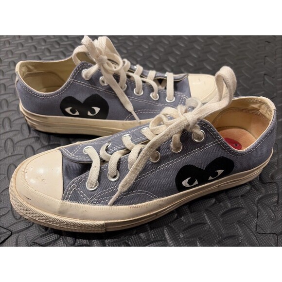 Rare Grey Comme des Garcons Converse Low Chuck Taylor Men Sz 6/Women Sz 8 - Picture 1 of 6